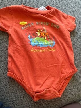 Vintage Tigger Orange 'River Ridin' Fun' Adventure Camp One-Piece